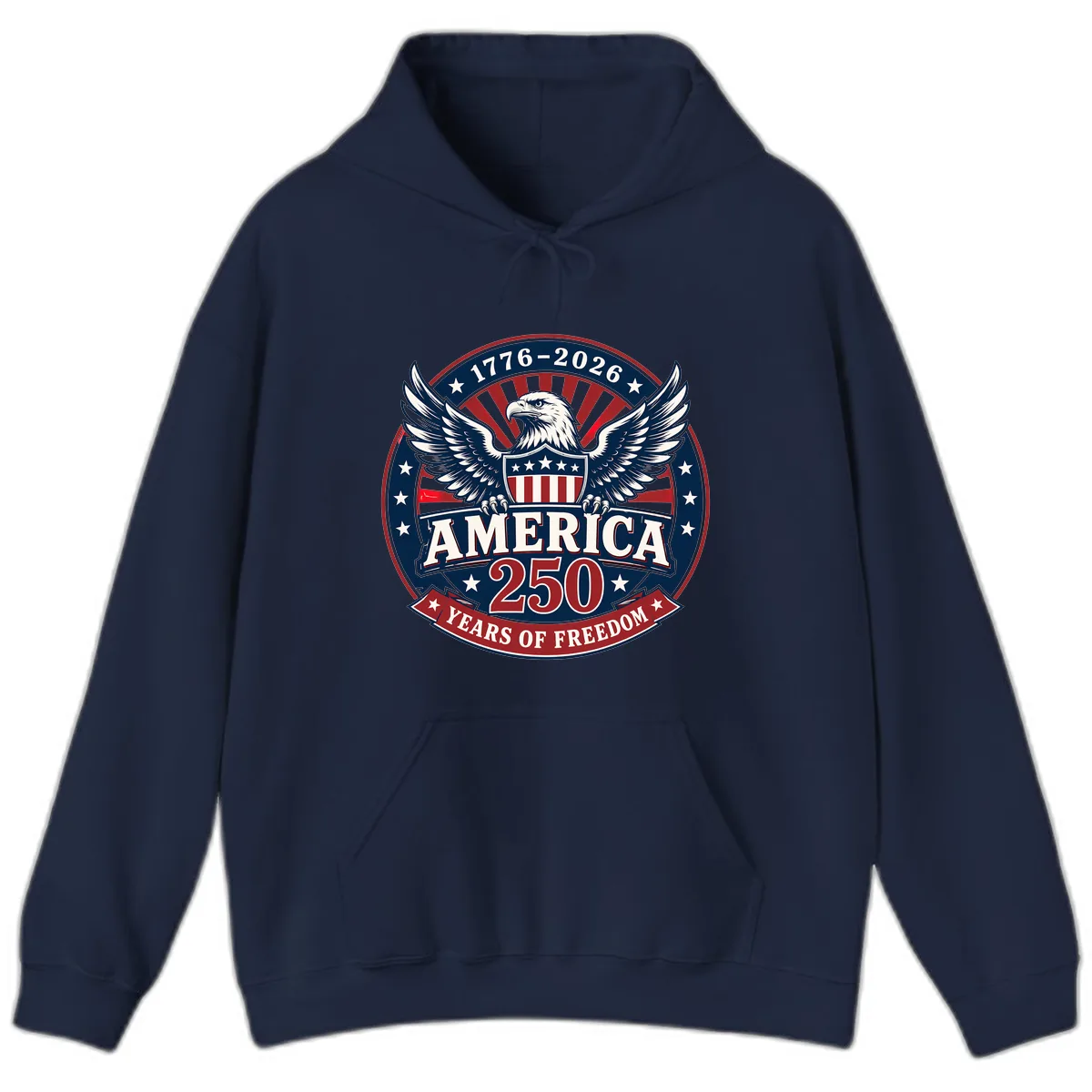 America 250 Years Of Freedom Celebration Hoodie in Navy
